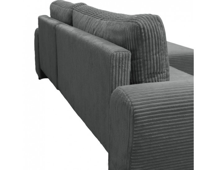 Rohová sedačka s rozkladom a úložným priestorom Velina Roh P - sivá