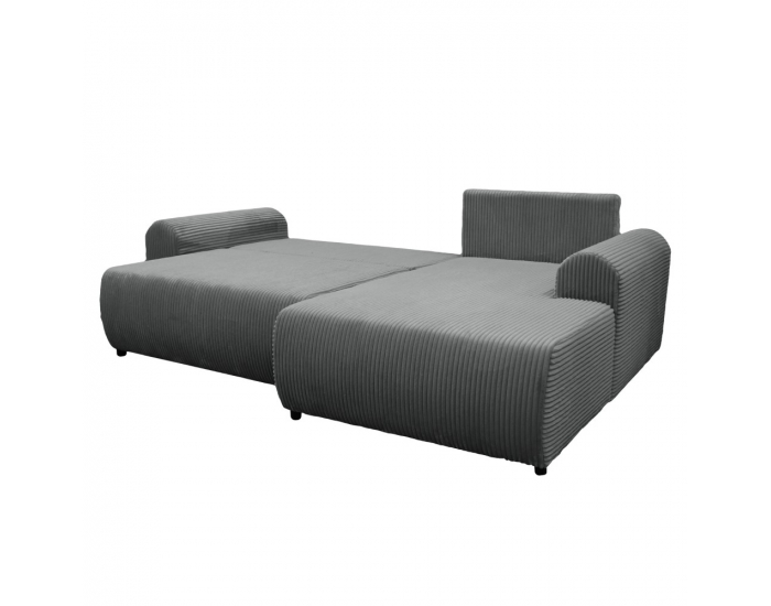 Rohová sedačka s rozkladom a úložným priestorom Velina Roh P - sivá