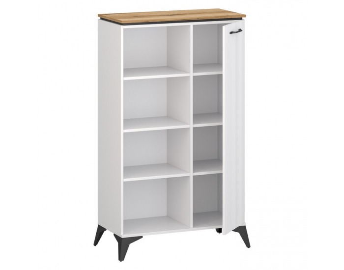 Jednodverový regál Velis 1D - biela / dub evoke