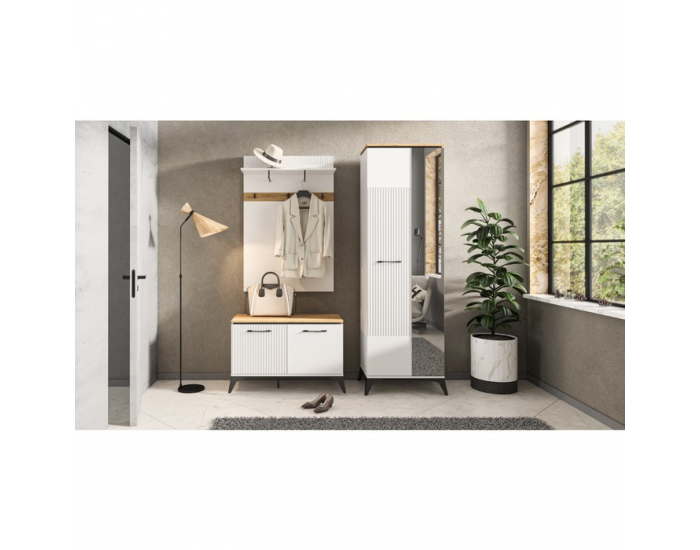 Konferenčný stolík Velis 1D - biela / dub evoke