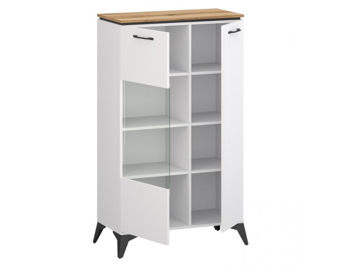 Nízka vitrína Velis 1D1W - biela / dub evoke