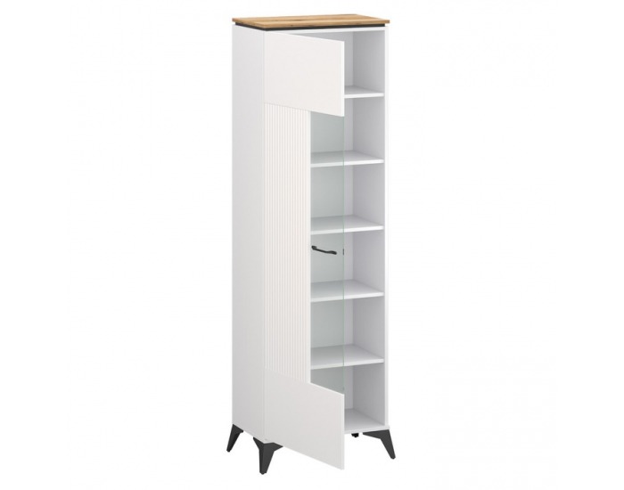 Vitrína Velis 1W - biela / dub evoke