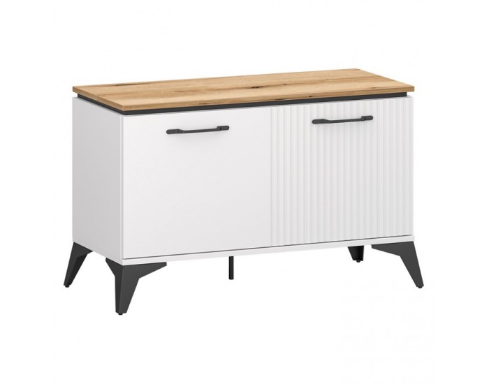 Botník (skrinka na topánky) Velis 2D - biela / dub evoke