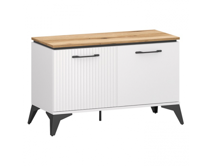 Botník (skrinka na topánky) Velis 2D - biela / dub evoke