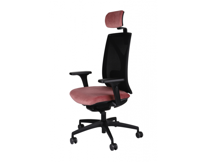 Kancelárska stolička s podrúčkami Velito BS HD - tmavoružová / čierna
