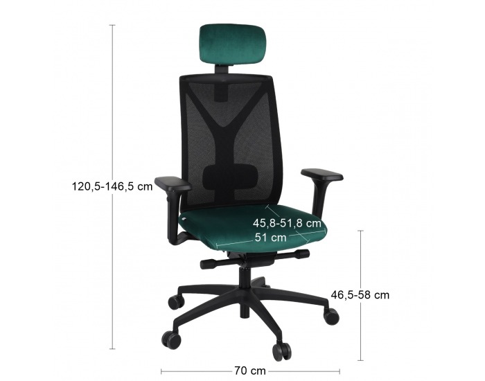 Kancelárska stolička s podrúčkami Velito BS HD - tmavozelená / čierna