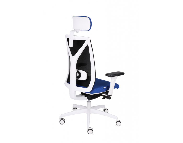 Kancelárska stolička s podrúčkami Velito WS HD - modrá (Note 03) / čierna / biela