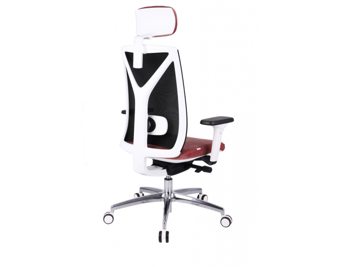 Kancelárska stolička s podrúčkami Velito WS HD - tmavoružová / čierna / biela / chróm