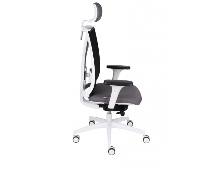 Kancelárska stolička s podrúčkami Velito WS HD - tmavosivá / čierna / biela