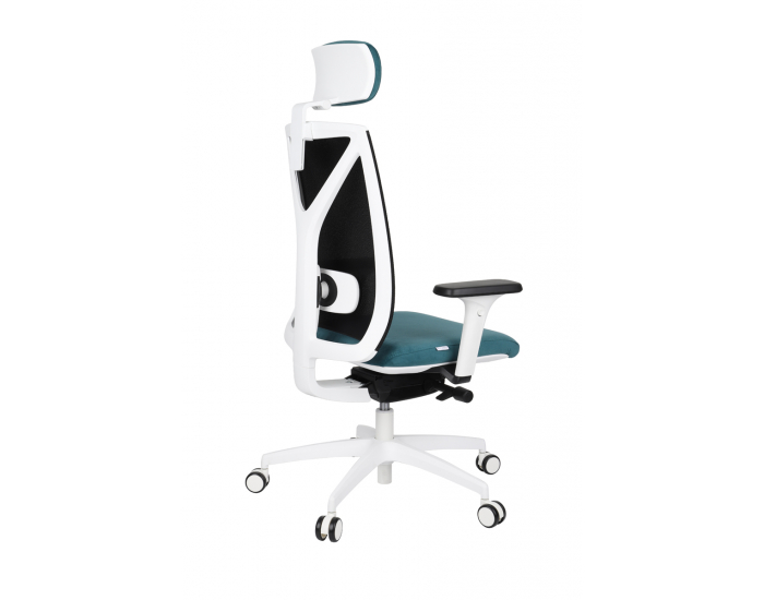 Kancelárska stolička s podrúčkami Velito WS HD - tmavozelená / čierna / biela