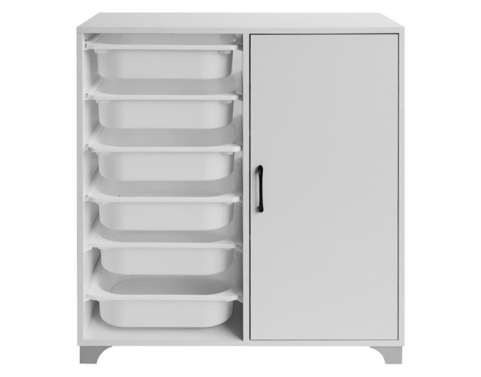 Regál / skrinka s úložnými boxmi Velto - biela