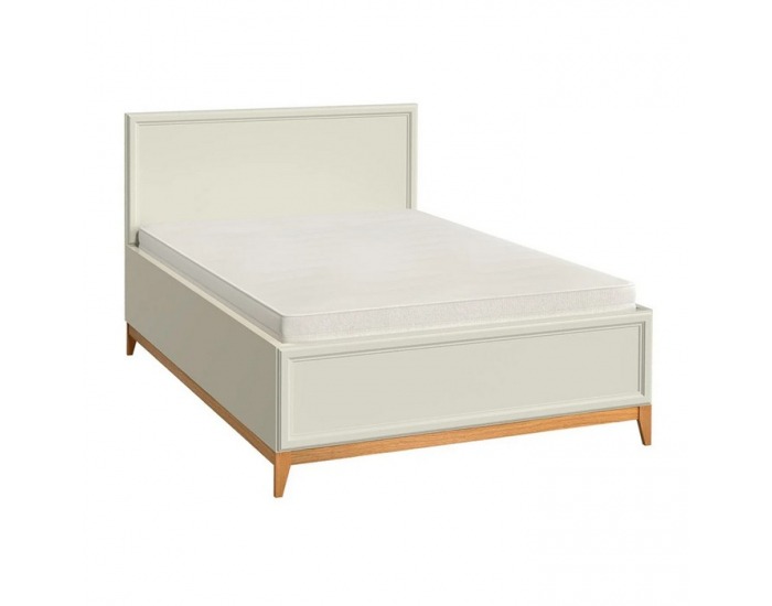 Manželská posteľ s roštom Vendy 140 W-17 - kašmír krémová / dub