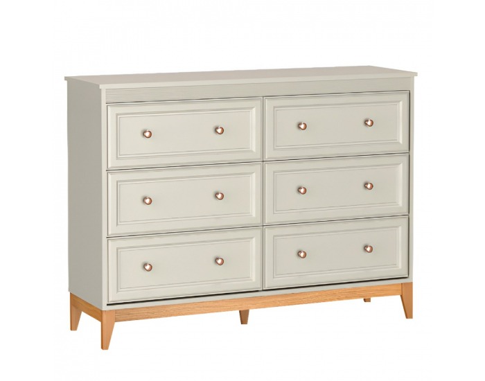 Zásuvková komoda Vendy W-3 - kašmír krémová / dub