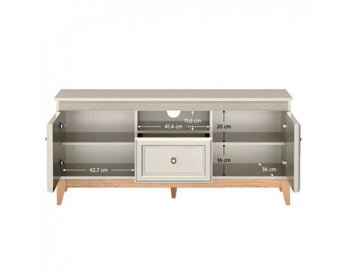 TV stolík Vendy W-8- kašmír krémová / dub