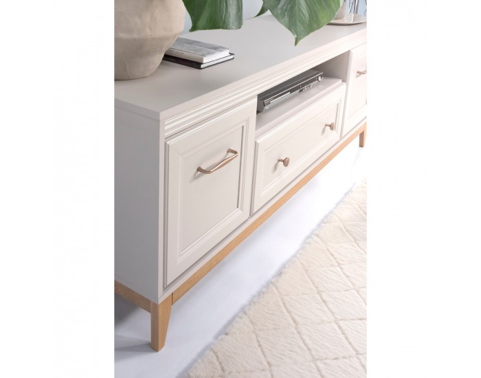 TV stolík Vendy W-8- kašmír krémová / dub