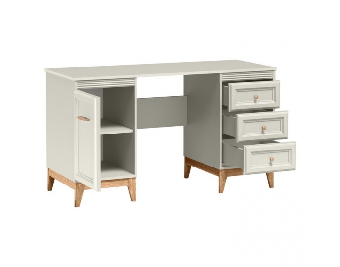 Písací stolík Vendy W-14 - kašmír krémová / dub