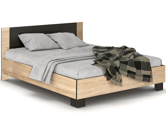 Manželská posteľ s roštom Verify LB-160 160x200 cm - dub sonoma / wenge