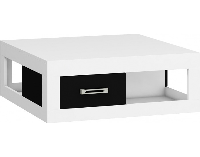 Konferenčný stolík Verin VRN-02 - biela / čierny lesk