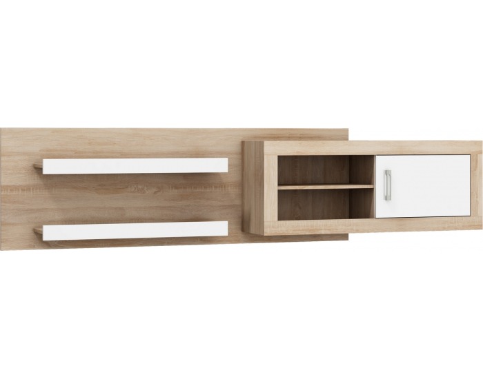 Polica Verin VRN-07 L/P - sonoma svetlá / biely lesk