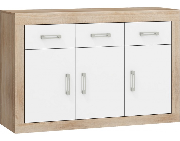 Komoda Verin VRN-10 - sonoma svetlá / biely lesk