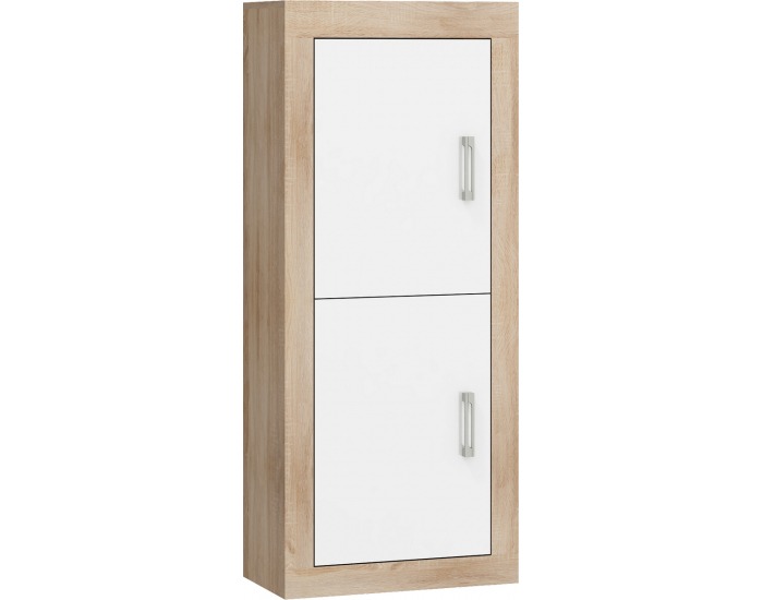 Regál Verin VRN-17 - sonoma svetlá / biely lesk