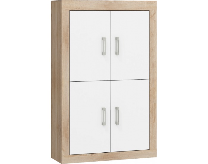 Regál Verin VRN-20 - sonoma svetlá / biely lesk