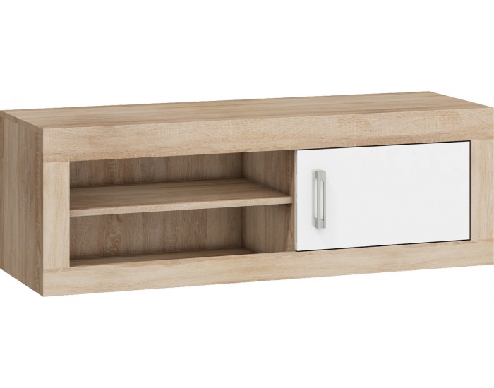 TV stolík Verin VRN-21 - sonoma svetlá / biely lesk