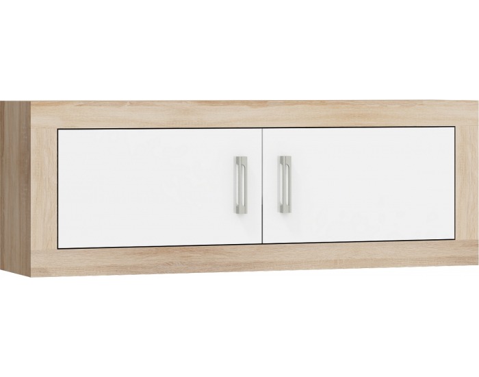 Skrinka na stenu Verin VRN-23 - sonoma svetlá / biely lesk