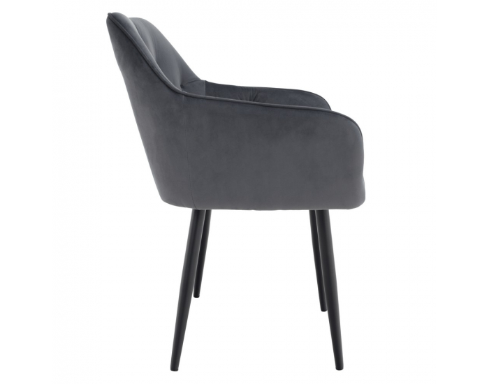 Jedálenské kreslo Verio - sivá (Velvet) / čierna