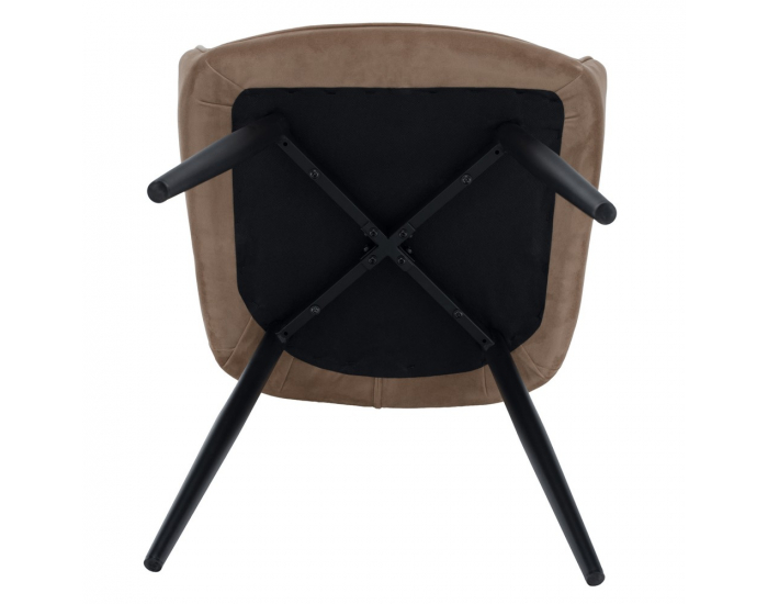 Jedálenské kreslo Verio - svetlohnedá (Velvet) / čierna