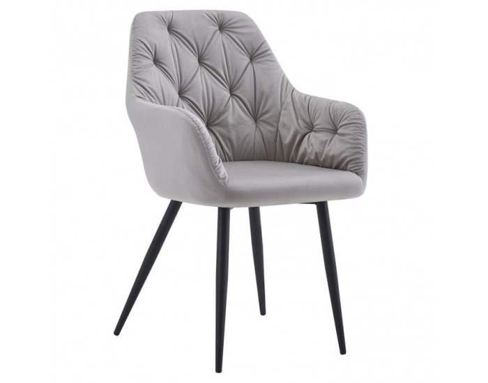 Jedálenské kreslo Verio New - sivá (Velvet) / čierna
