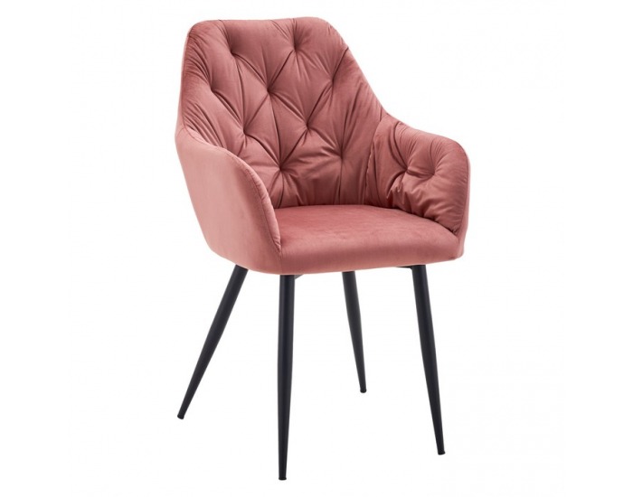 Jedálenské kreslo Verio New - tmavoružová (Velvet) / čierna