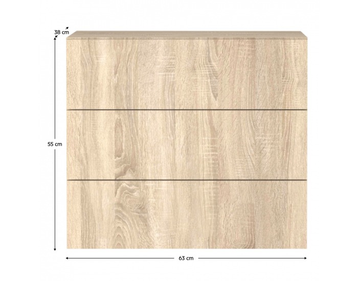 Zásuvková komoda na stenu Vertio KOM3S - dub sonoma