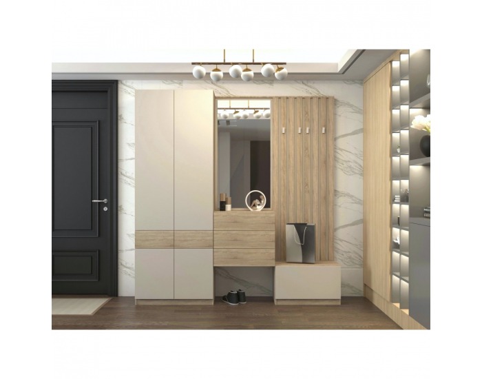 Štvordverová šatníková skriňa Vertio SZF4D2S - dub sonoma / kašmír