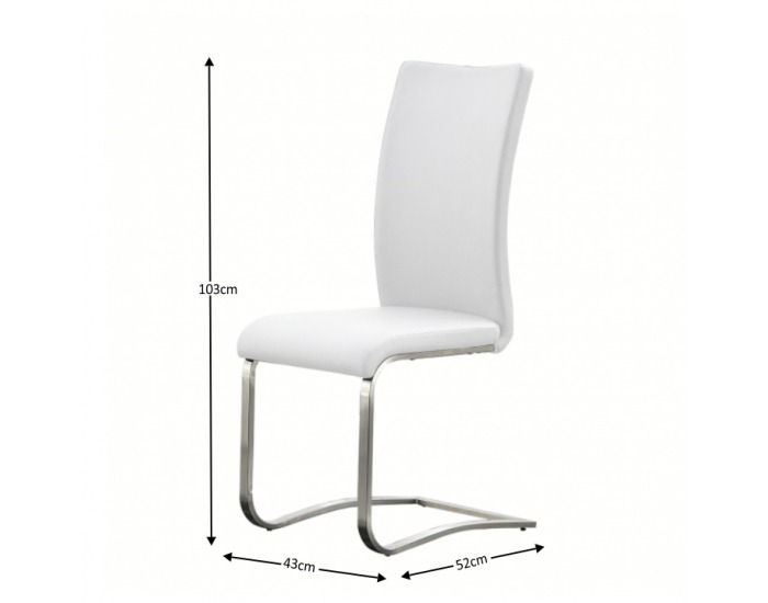 Jedálenská stolička Vesata Typ 3 - biela / chróm