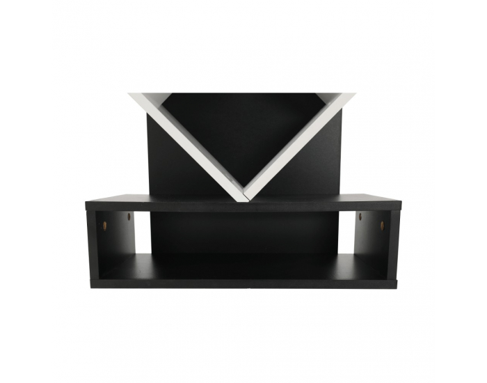 Regál Vevey - biela / čierna