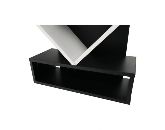 Regál Vevey - biela / čierna