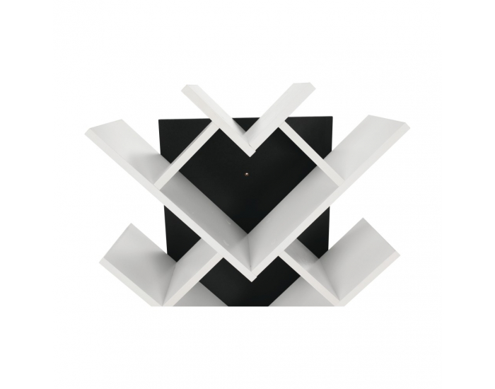 Regál Vevey - biela / čierna