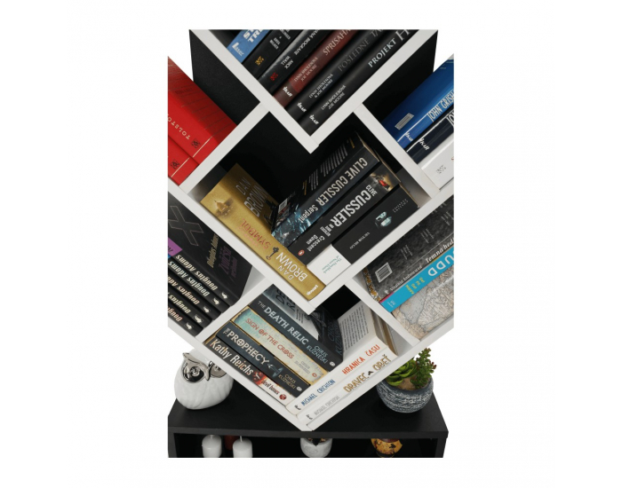 Regál Vevey - biela / čierna