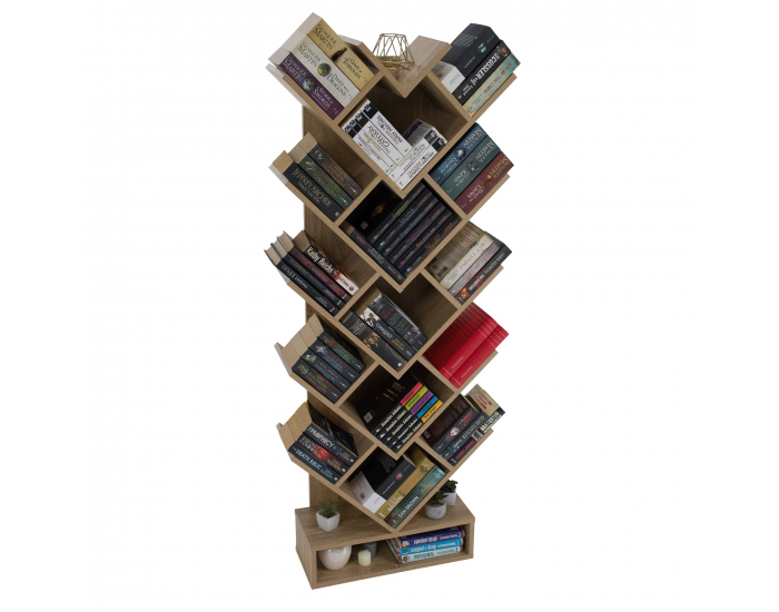 Regál Vevey - hnedosivý dub