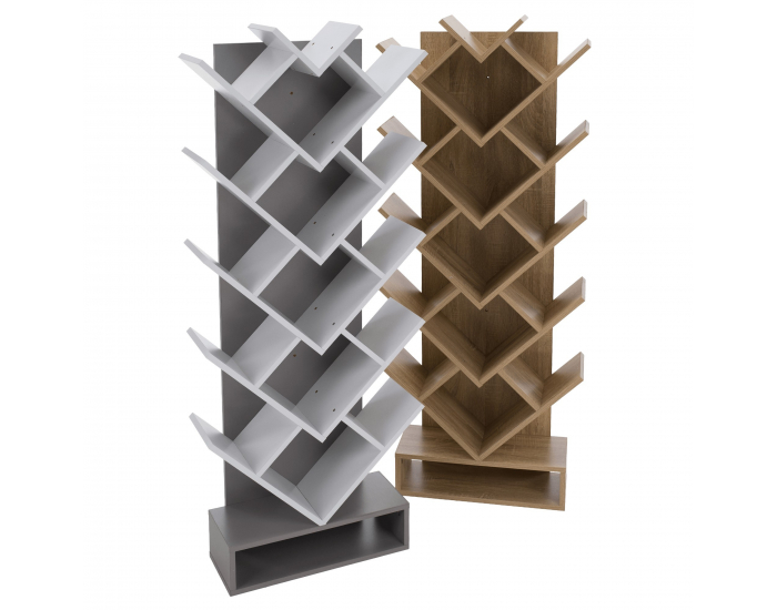 Regál Vevey - sivá / biela