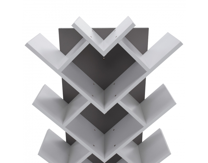 Regál Vevey - sivá / biela