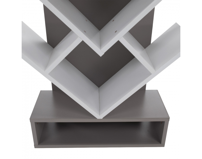 Regál Vevey - sivá / biela