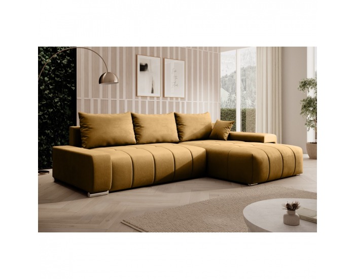 Rohová sedačka s rozkladom Vezan Roh L/P - horčicová