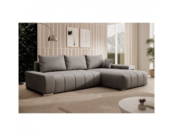 Rohová sedačka s rozkladom Vezan Roh L/P - sivá