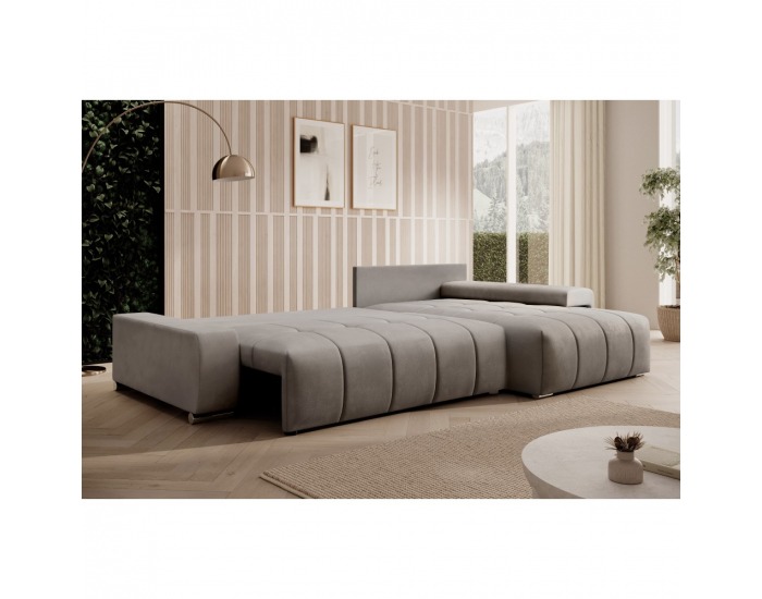 Rohová sedačka s rozkladom Vezan Roh L/P - sivá