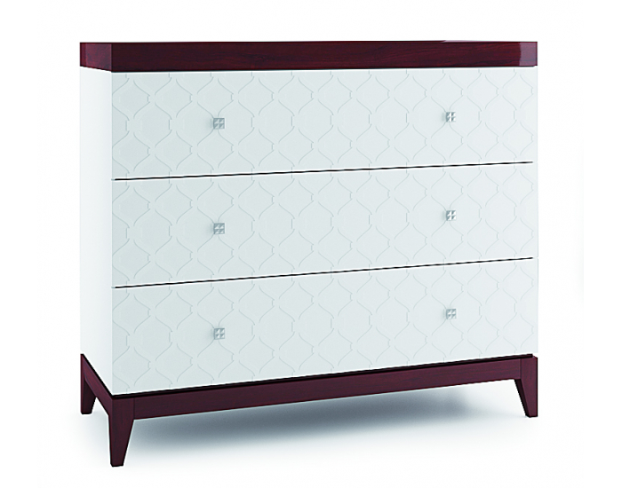 Komoda Via VI-K2SZ - biely mat / mahagón vysoký lesk