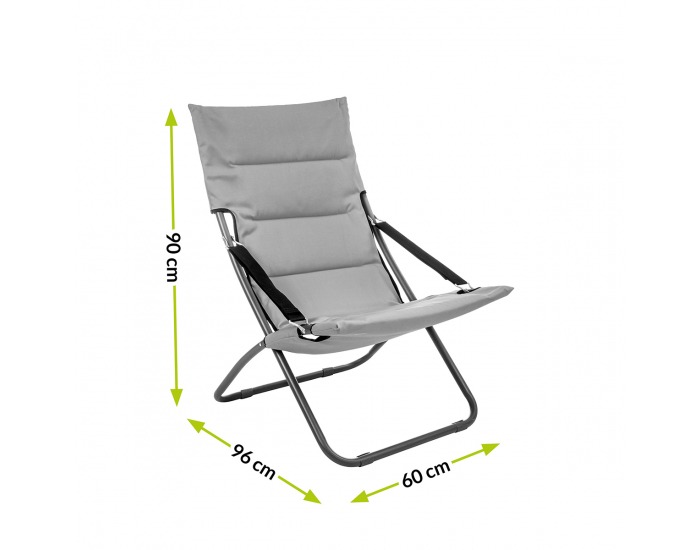 Plážové lehátko Vicare - sivá