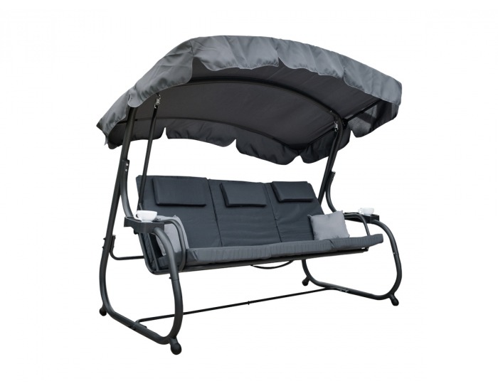 Záhradná hojdačka Victoria - antracit / sivá