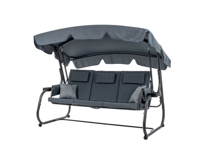 Záhradná hojdačka Victoria - antracit / sivá